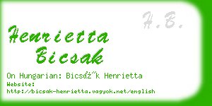 henrietta bicsak business card